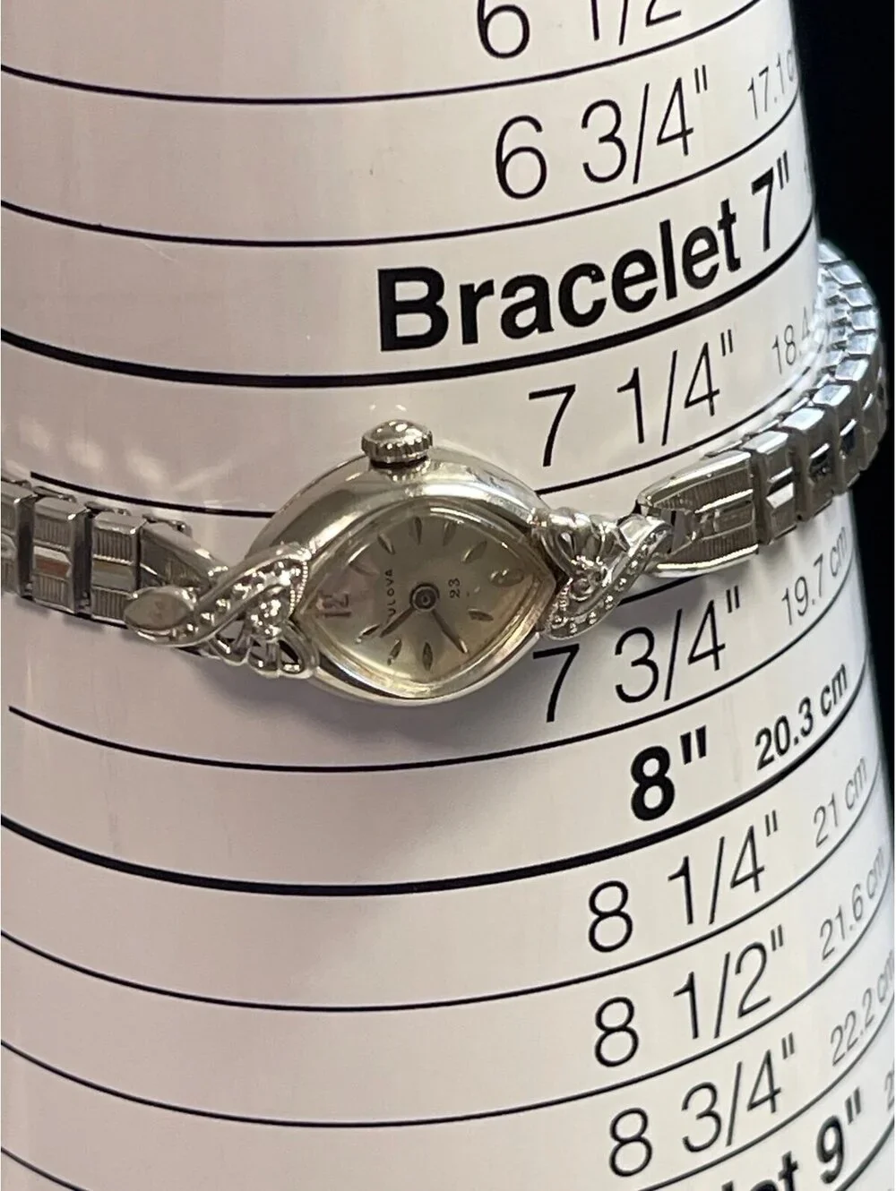 1964 Bulova 23Jewel Diamond Watch 10K White Gold Plate